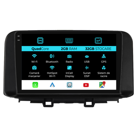 Kona (2017-2023) - Navigatie Dedicata Hyundai Kona (2017-2023), 10Inch, 2Gb Ram, 32Gb Stocare, Carplay