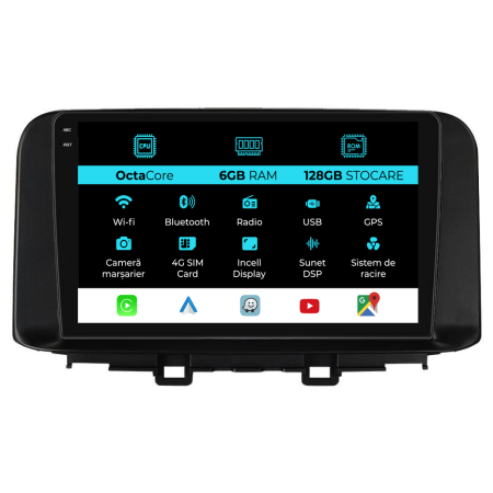 Kona (2017-2023) - Navigatie Dedicata Hyundai Kona (2017-2023), 10Inch, 6Gb Ram, 128Gb Stocare, Carplay