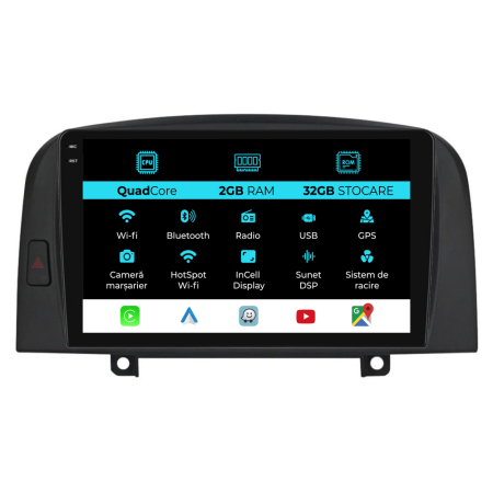 Sonata (2004 - 2008) - Navigatie Dedicata Hyundai Sonata (2004-2008), 9Inch, 2Gb Ram, 32Gb Stocare, Carplay