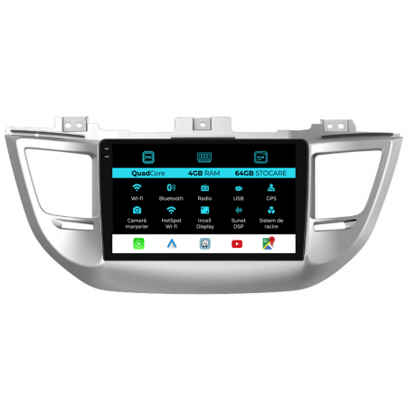 IX35 (2015-2018) - Navigatie Dedicata Hyundai Tucson, IX35 (2015-2018),QuadCore, 9Inch, 4Gb Ram, 64Gb Stocare, Carplay