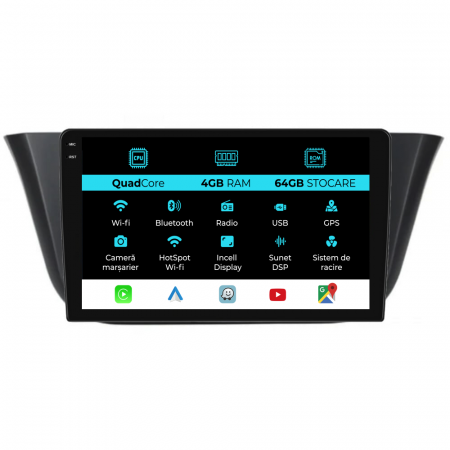 Daily (2014 - 2021) - Navigatie Dedicata Iveco Daily (2014-2021),QuadCore, 9Inch, 4Gb Ram, 64Gb Stocare, Carplay