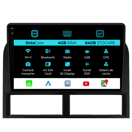 Grand Cherokee (2004-2007) - Navigatie Dedicata Jeep Grand Cherokee (1998-2004), 2K, 4Gb Ram, 64Gb Stocare, Carplay