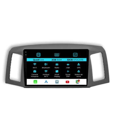 Grand Cherokee (2004-2007) - Navigatie Dedicata Jeep Grand Cherokee (2004-2007), 10Inch, 2Gb Ram, 32Gb Stocare, Carplay