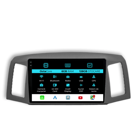 Grand Cherokee (2004-2007) - Navigatie Dedicata Jeep Grand Cherokee (2004-2007), 10Inch, 6Gb Ram, 128Gb Stocare, Carplay