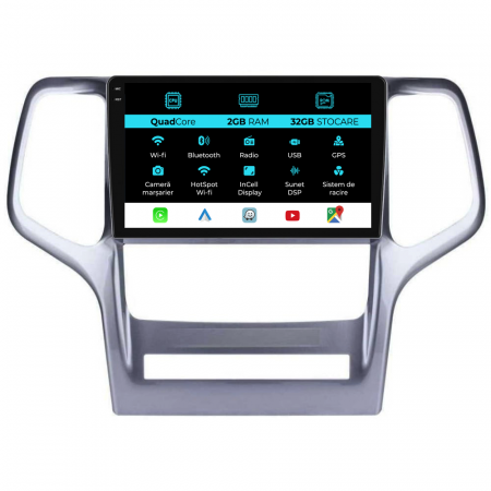 Grand Cherokee (2010-2014) - Navigatie Dedicata Jeep Grand Cherokee (2010-2014), 9Inch, 2Gb Ram, 32Gb Stocare, Carplay