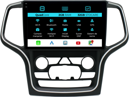 Grand Cherokee (2013-2020) - Navigatie Dedicata Jeep Grand Cherokee (2013-2020) , 10Inch, 2Gb Ram, 32Gb Stocare, Carplay