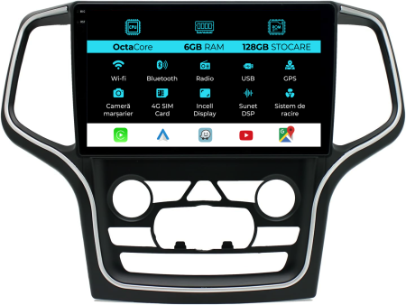 Grand Cherokee (2013-2020) - Navigatie Dedicata Jeep Grand Cherokee (2013-2020) , 10Inch, 6Gb Ram, 128Gb Stocare, Carplay