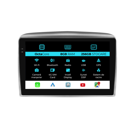 Ypsilon (2006-2011) - Navigatie Dedicata Lancia Ypsilon (2006-2011), 9Inch, 8Gb Ram, 256Gb Stocare, Carplay