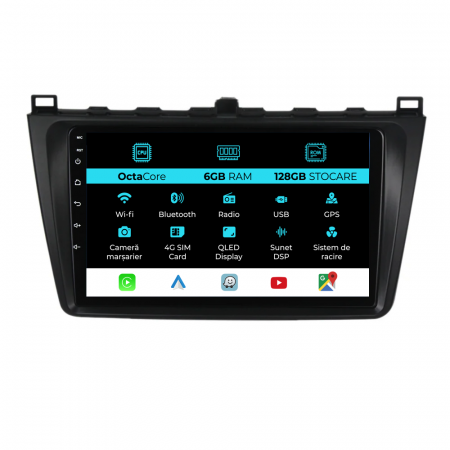 6 (2006 - 2015) - Navigatie Dedicata Mazda 6 (2008-2013), 9Inch, 6Gb Ram, 128Gb Stocare, Carplay