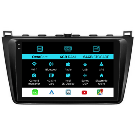 6 (2006 - 2015) - Navigatie Dedicata Mazda 6 (2008-2013), 2K, 4Gb Ram, 64Gb Stocare, Carplay