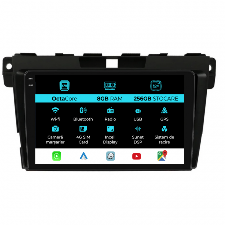 CX-7 (2008 - 2015) - Navigatie Dedicata Mazda CX-7 (2008-2015), 9Inch, 8Gb Ram, 256Gb Stocare, CarPlay