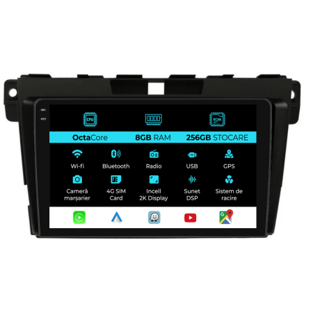 CX-7 (2008 - 2015) - Navigatie Dedicata Mazda CX-7 (2008-2015), 2K, 8Gb Ram, 256Gb Stocare, CarPlay