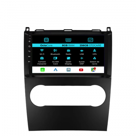 A-Class (2004 - 2012) - Navigatie Dedicata Mercedes Benz A-Class/B-Class (2004-2012), 9Inch, 8Gb Ram, 256Gb Stocare, Carplay