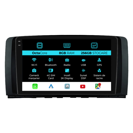 R-Class W251 (2005 - 2017) - Navigatie Dedicata Mercedes Benz R-Class W254 (2005-2017), 2K, 8Gb Ram, 256Gb Stocare, Carplay