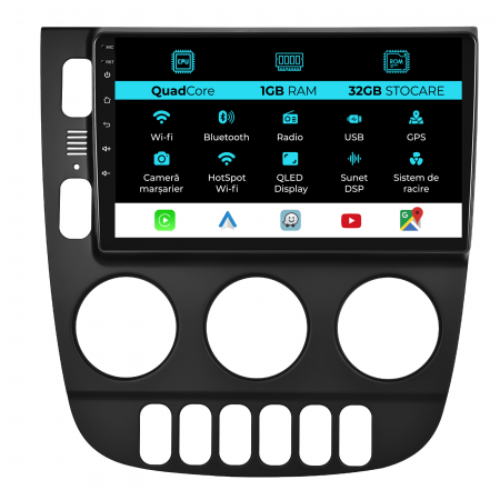 ML W163 (1998 - 2005) - Navigatie Dedicata Mercedes ML W163 (1998-2005), 9Inch, 1Gb Ram, 32Gb Stocare, Carplay