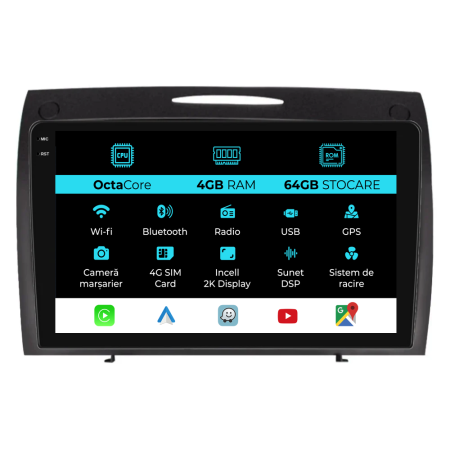 SLK R171 (2004-2011) - Navigatie Dedicata Mercedes SLK (2004-2011), 2K, 4Gb Ram, 64Gb Stocare, Carplay