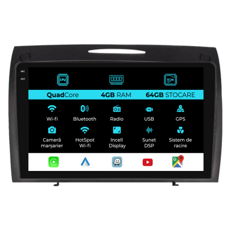 SLK R171 (2004-2011) - Navigatie Dedicata Mercedes SLK (2004-2011),QuadCore, 9Inch, 4Gb Ram, 64Gb Stocare, Carplay