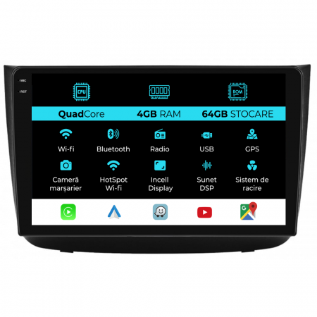Viano (2006 - 2015) - Navigatie Dedicata Mercedes Vito, Viano (2005-2015),QuadCore, 10Inch, 4Gb Ram, 64Gb Stocare, Carplay