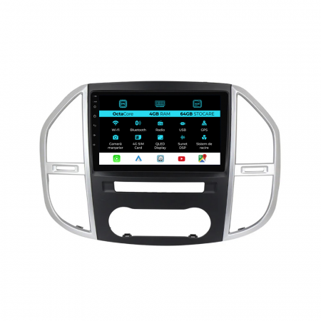 Vito W447 (2014 - 2021) - Navigatie Dedicata Mercedes Vito W447 (2014-2021), 10Inch, 4Gb Ram, 64Gb Stocare, Carplay