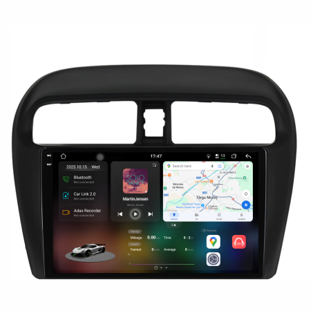 Navigatii Dedicate - Navigatie Dedicata Mitsubishi Attrage (2012 - 2024), 2K, 12Gb Ram, 256Gb Stocare, Android Auto, Carplay