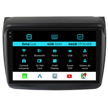 Pajero Sport (2006 - 2013) - Navigatie Dedicata Mitsubishi Pajero Sport (2006-2013), 9Inch, 4Gb Ram, 64Gb Stocare, Carplay