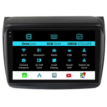 Pajero Sport (2006 - 2013) - Navigatie Dedicata Mitsubishi Pajero Sport (2006-2013), 9Inch, 6Gb Ram, 128Gb Stocare, Carplay