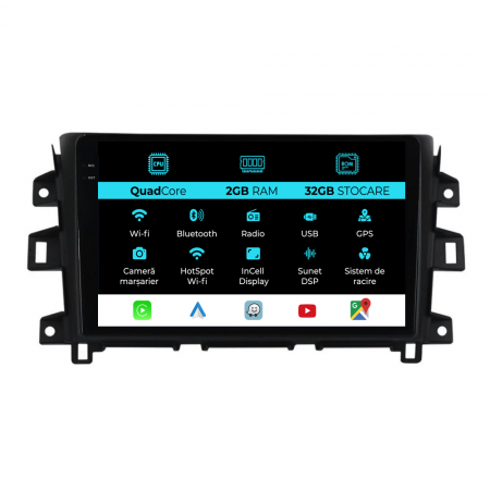 Navara (2015 - 2023) - Navigatie Dedicata Nissan Navara (2015-2022), 10Inch, 2Gb Ram, 32Gb Stocare, Carplay