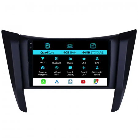 Navara (2015 - 2023) - Navigatie Dedicata Nissan Navara (2015-2022),QuadCore, 9Inch, 4Gb Ram, 64Gb Stocare, Carplay