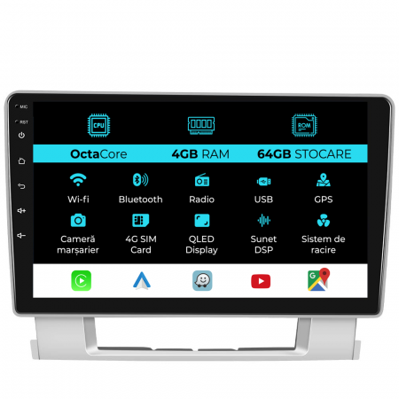 Astra J (2009 - 2015) - Navigatie Dedicata Opel Astra J (2010 - 2015), 9Inch, 4Gb Ram, 64Gb Stocare, Carplay