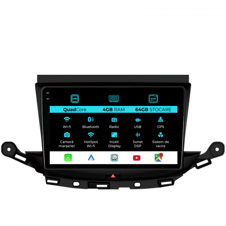 Astra K (2015 - 2021) - Navigatie Dedicata Opel Astra K (2016 - 2020),QuadCore, 9 Inch, 4Gb Ram, 64Gb stocare, Carplay