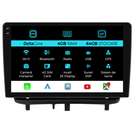 Navigatii Android - Navigatie Dedicata Opel Corsa D (2006-2014), 2K, 4Gb Ram, 64Gb Stocare, Carplay