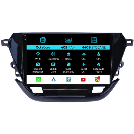 Corsa F (2019-2023) - Navigatie Dedicata Opel Corsa F (2019-2023), 2K, 4Gb Ram, 64Gb Stocare, Carplay