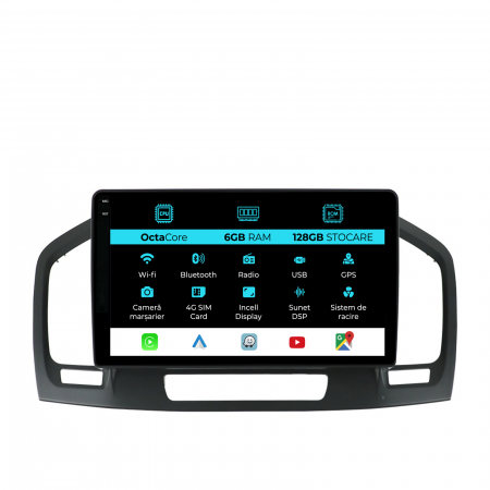 Insignia (2008 - 2013) - Navigatie Dedicata Opel Insignia (2008-2013), 9 Inch, 6Gb Ram, 128Gb stocare, Carplay