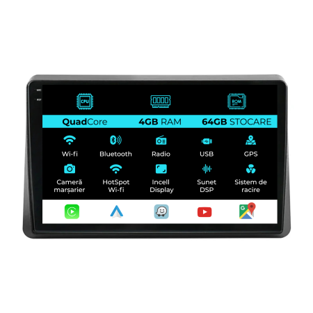 Movano (2020 - 2024) - Navigatie Dedicata Opel Movano (2020-2024),QuadCore, 10Inch, 4Gb Ram, 64Gb Stocare, Carplay