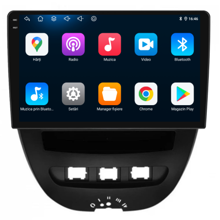 Navigatie Dedicata Peugeot 107 (2005 - 2015), 10 Inch, 4Gb Ram, 64Gb Stocare, Android Auto, Carplay [4]
