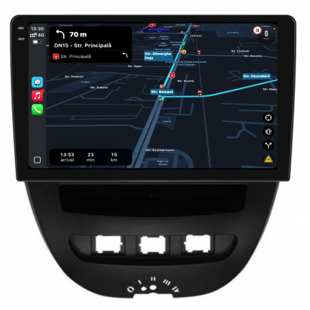 Navigatie Dedicata Peugeot 107/Citroen C1/Toyota Aygo (2005-2015),2K, 8Gb Ram, 256Gb Stocare, Carplay [2]