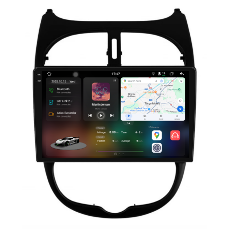 206 (2001 - 2008) - Navigatie Dedicata Peugeot 206 (2001-2008), 2K, 12Gb Ram, 256Gb Stocare, Carplay