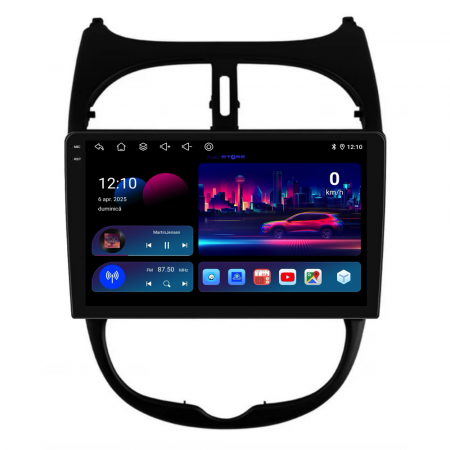 Navigatie Dedicata Peugeot 206 (2001-2008), 2K, 8Gb Ram, 256Gb Stocare, Carplay [3]