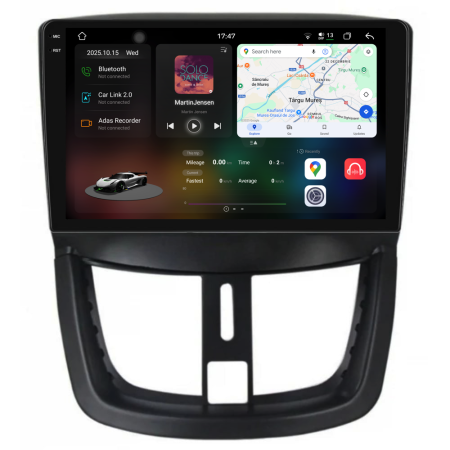 207 (2006 - 2015) - Navigatie Dedicata Peugeot 207 (2006-2015), 2K, 12Gb Ram, 256Gb Stocare, Carplay