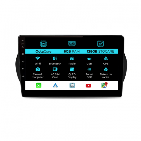 Bipper (2008 - 2017) - Navigatie Dedicata Peugeot Bipper (2008 - 2017), 10Inch, 6Gb Ram, 128Gb Stocare, Carplay