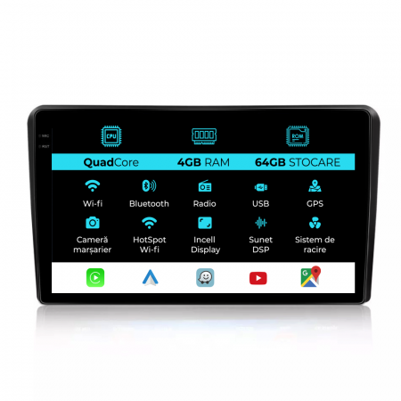 Boxter (2006 - 2022) - Navigatie Dedicata Peugeot Boxter/Fiat Ducato/Citroen Jumper (2006-2022),QuadCore, 9Inch, 4Gb Ram, 64Gb Stocare, Carplay