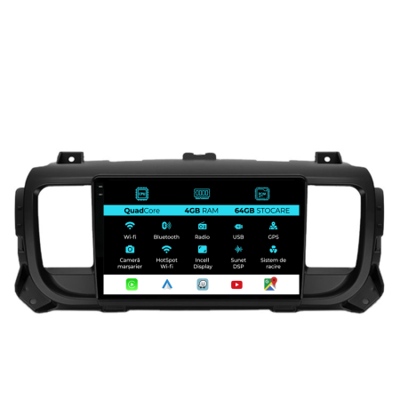 Navigatii Dedicate - Navigatie Dedicata Peugeot Expert (2016 - 2021), QuadCore, 9 Inch, 4Gb Ram, 64Gb Stocare, Android Auto, Carplay