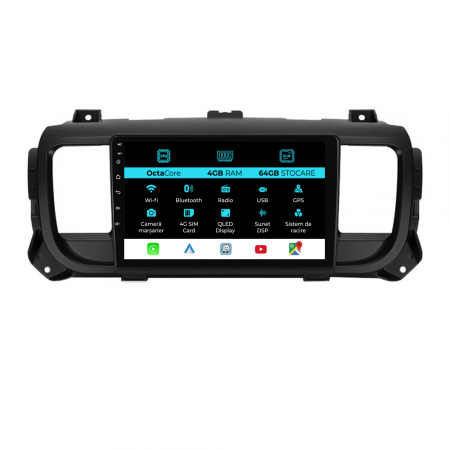Jumpy 3 (2016 - 2021) - Navigatie Dedicata Peugeot Expert / Citroen Jumpy 3 (2016-2021), 9Inch, 4Gb Ram, 64Gb Stocare, Carplay