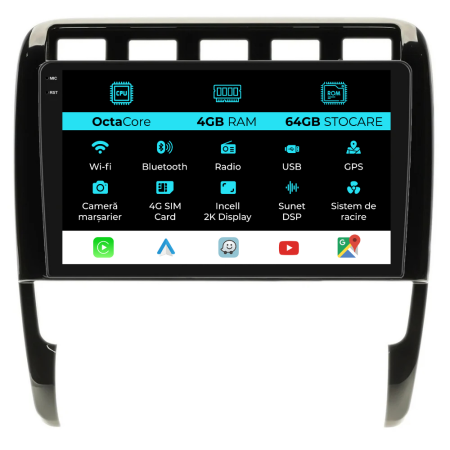 Porsche - Navigatie Dedicata Porsche Cayenne (2002-2010), 2K, 4Gb Ram, 64Gb Stocare, Carplay