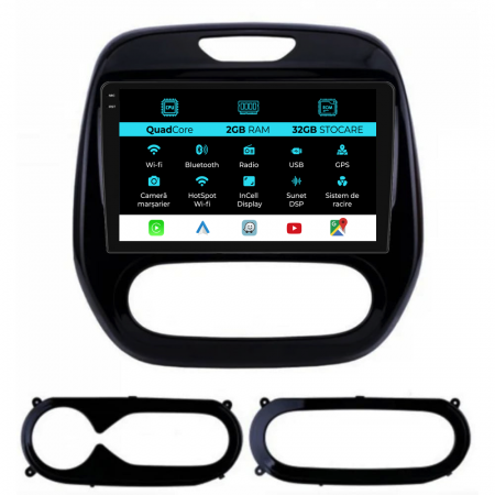 Captur (2013 - 2017) - Navigatie Dedicata Renault Captur (2013-2020), 9Inch, 2Gb Ram, 32Gb Stocare, CarPlay