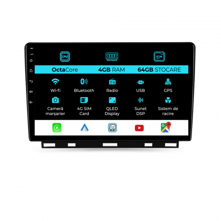 Clio 5 (2019 - 2025) - Navigatie Dedicata Renault Clio 5 (2019 - 2024), 9Inch, 4Gb Ram, 64Gb Stocare, Carplay