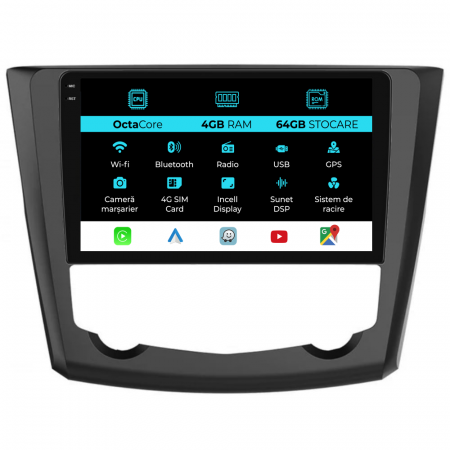 Kadjar (2015 - 2017) - Navigatie Dedicata Renault Kadjar (2015-2019), 9Inch, 4Gb Ram, 64Gb Stocare, Carplay