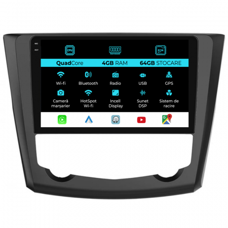 Kadjar (2015 - 2017) - Navigatie Dedicata Renault Kadjar (2015-2019),QuadCore, 9Inch, 4Gb Ram, 64Gb Stocare, Carplay