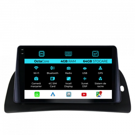 Kangoo (2015-2020) - Navigatie Dedicata Renault Kangoo (2015-2020), 9Inch, 4Gb Ram, 64Gb Stocare, Carplay