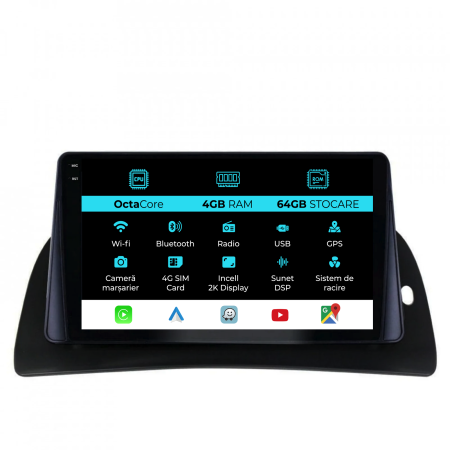 Kangoo (2015-2020) - Navigatie Dedicata Renault Kangoo (2015-2020), 2K, 4Gb Ram, 64Gb Stocare, Carplay